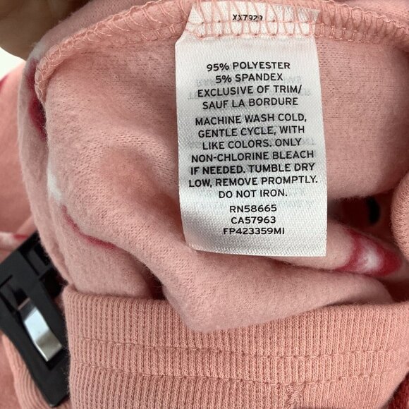 FREE PRESS Nordstrom Santa Clause Pink Fleece PJ PANTS Xmas Lounge NEW LARGE XS - Picture 7 of 8